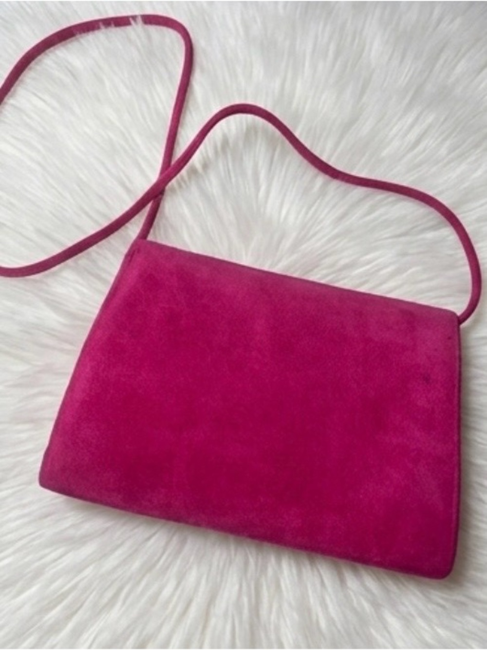 Vintage Pink Suede Shoulder Bag - Picture 7 of 14